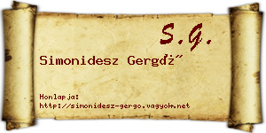 Simonidesz Gergő névjegykártya